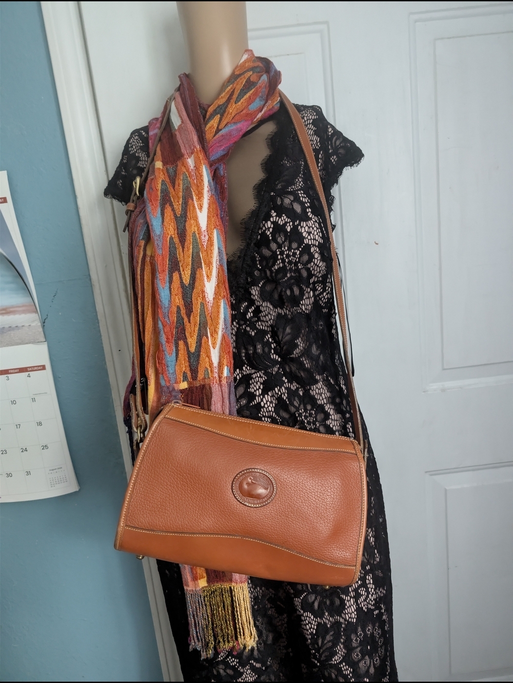 Dooney And Bourke Women's Pebbled Leather Shoulder Bag in Cognac